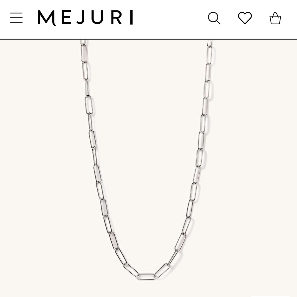 Mejuri Sterling Silver Bold Link Chain. Like new, worn once. Box & bag included